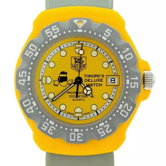Men's 35mm Tag Heuer Formula 1 Tokoro's Deluxe Watch! Yellow/ Grey Ref 382.513/1 - Picture 1 of 9